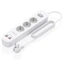 Aisens Regleta con Interruptor ASPS-2A2C10-W, 3 Tomas y 4 Puertos USB, Blanco